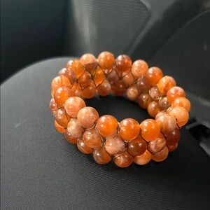 Elegant Orange Beaded Bracelet